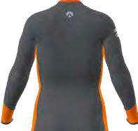 T2 PRO SERIES CHILLPROOF LONG SLEEVE FULL ZIP TITANIUM / ORANGE TOP - WOMENS