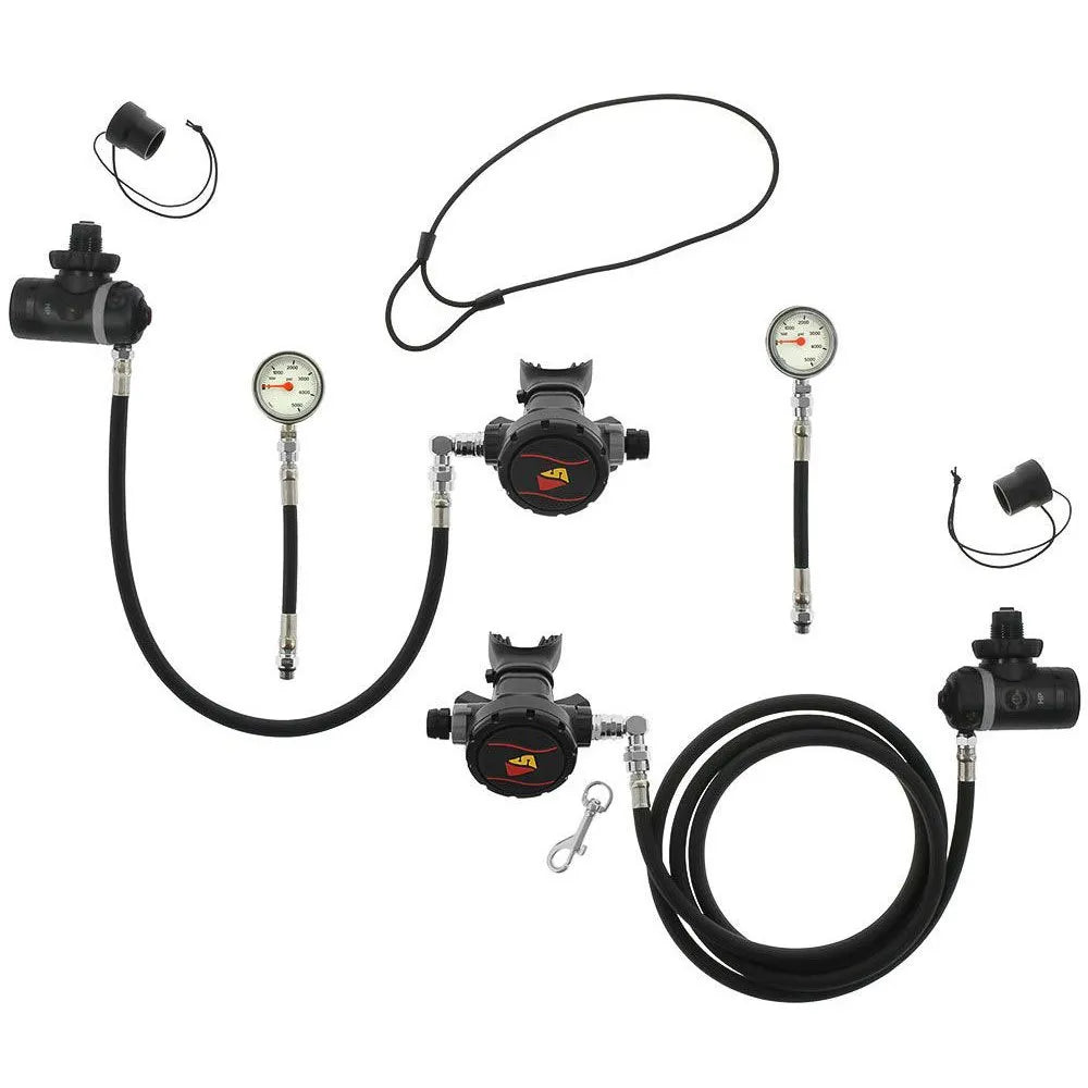 Dive rite XT1/XT2 Sidemount RL DIN BAR diving regulator set